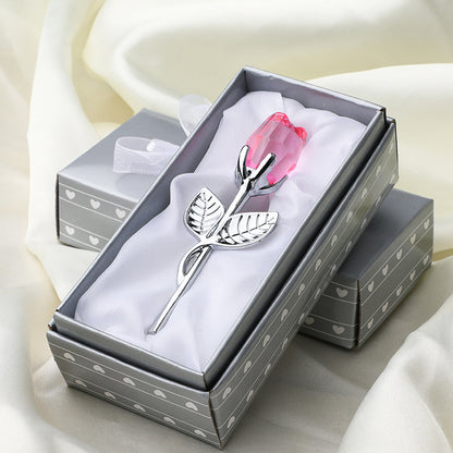 Valentine's Day Metal Crystal Rose Decorations