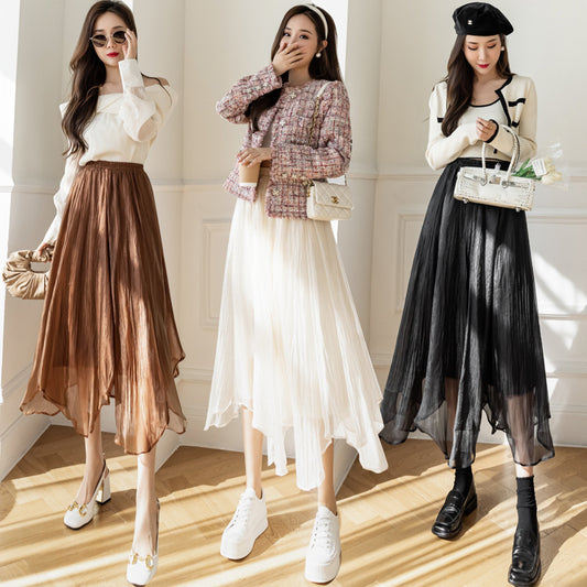 Fashion Personality Irregular Mesh Skirt Women