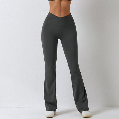 Brushed Tight Dance Wide-leg Pants High Waist Hip Lift