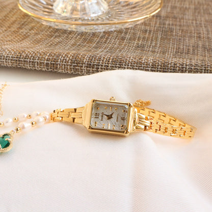 Temperament Copper Plating 18K Gold Fashion Casual Internet Celebrity Women's Square Watch