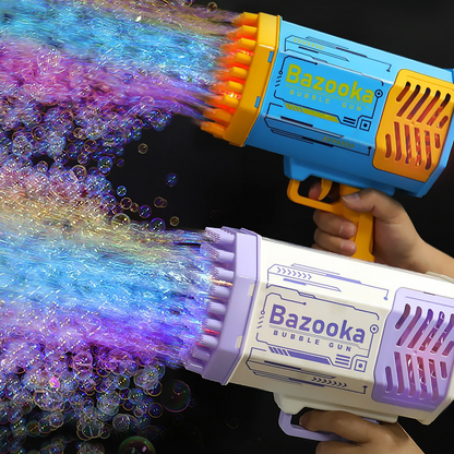 Bubble Gun Rocket Holes Soap Bubbles Machine Gun Automatic Blower With Light Toys For Kids