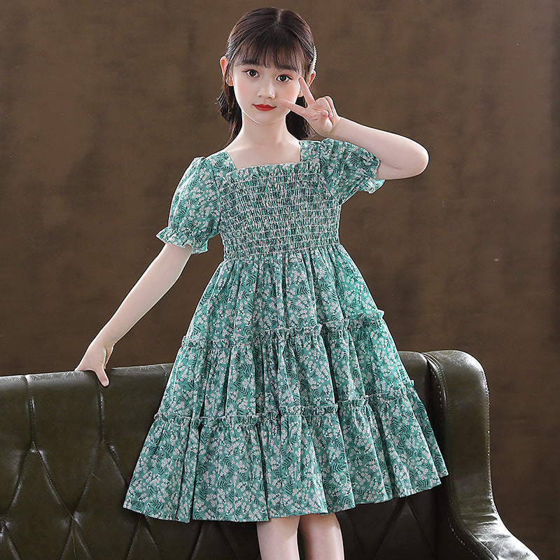 Girls' Cotton New Hot Sell Style Floral Dress