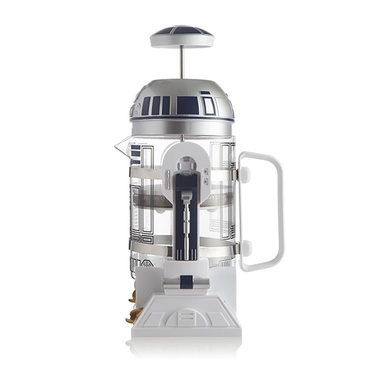 Moka Hand Coffee Maker Robot Coffee Pot Machine French Press Pot 24cm High Stainless Steel Glass
