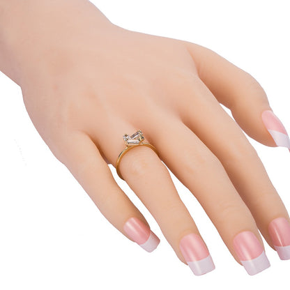 Real Gold Platinum Electroplated Zircon Ring