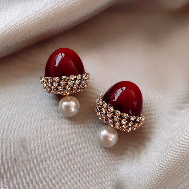 Korean Minority Sweet Windmill Cherry Ear Stud