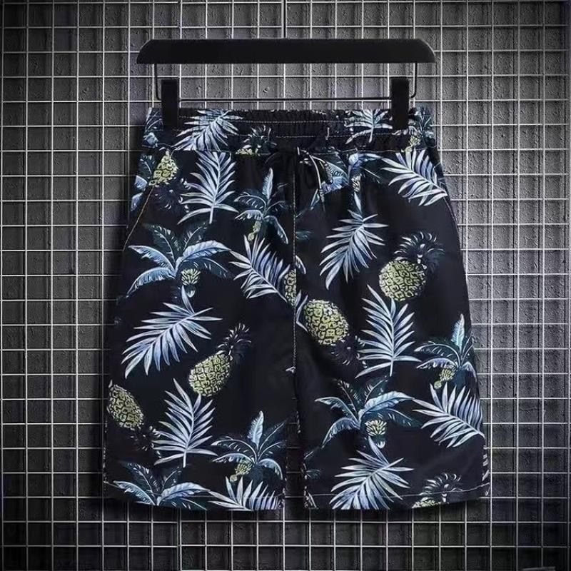 Men's Hawaiian Style Beach Pants Loose Quick-dry Casual Short Sleeve Printed Shirt Suit