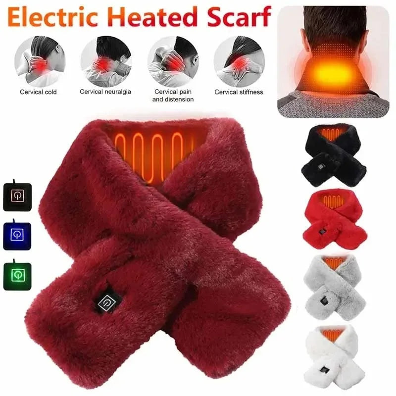 Heating Scarf USB Electric Heated Neck Wrap Heating Pad Pain Relief Three-gear Temperature Control