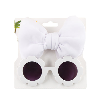 Children's Sunshade Sunglasses Bow Hair Band Two-piece Set