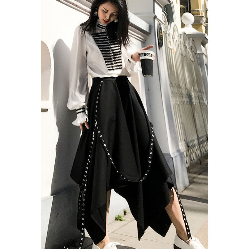 Irregular Skirt Winter Female Korean Style Temperament Black