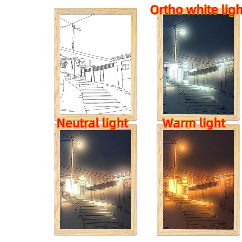 LED Decorative Light: Modern Bedside Picture with Simulated Sunshine.