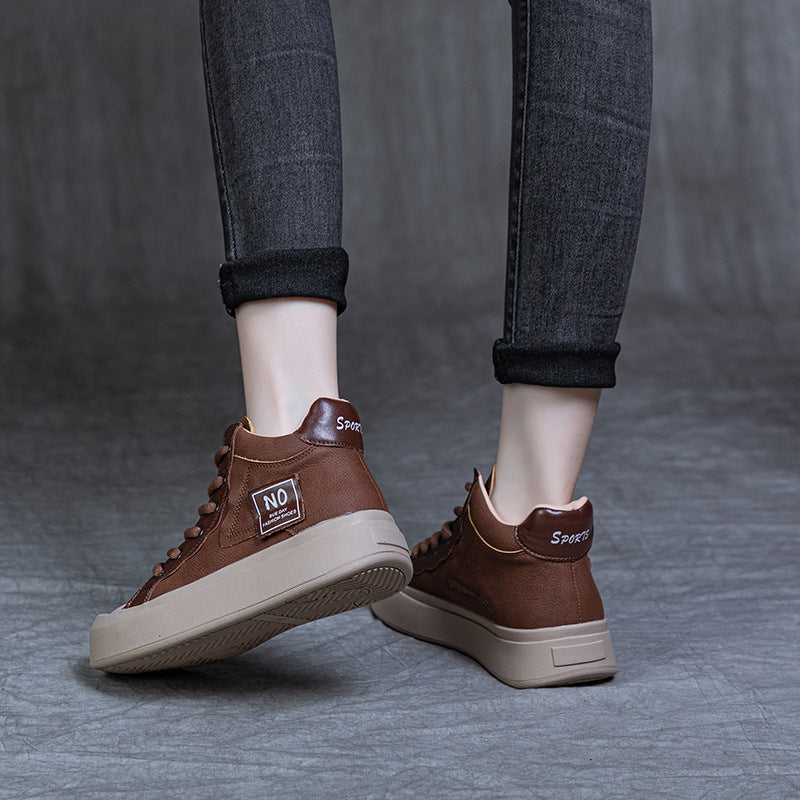 British Style Lace-up Casual Women's Shoes