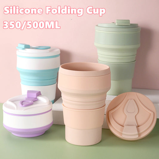 Kitchen Gadgets Folding Cup Collapsible Mug With Cover Coffee Travel Outdoors Portable Water Drinking Tea Cups