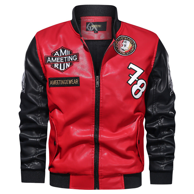 Men's Pu Jacket European And American Motorcycle Clothing Modern