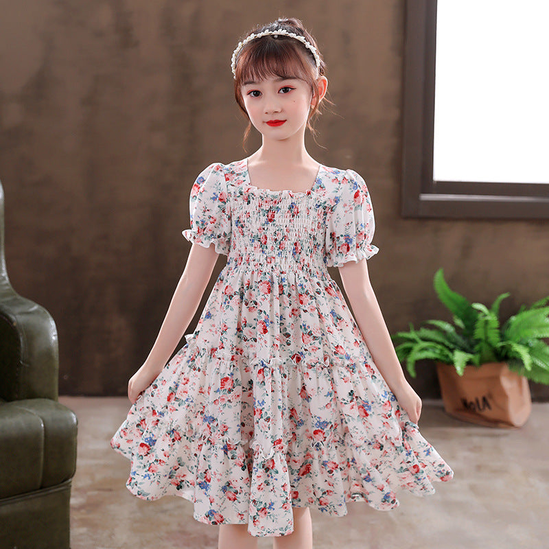 Girls' Cotton New Hot Sell Style Floral Dress