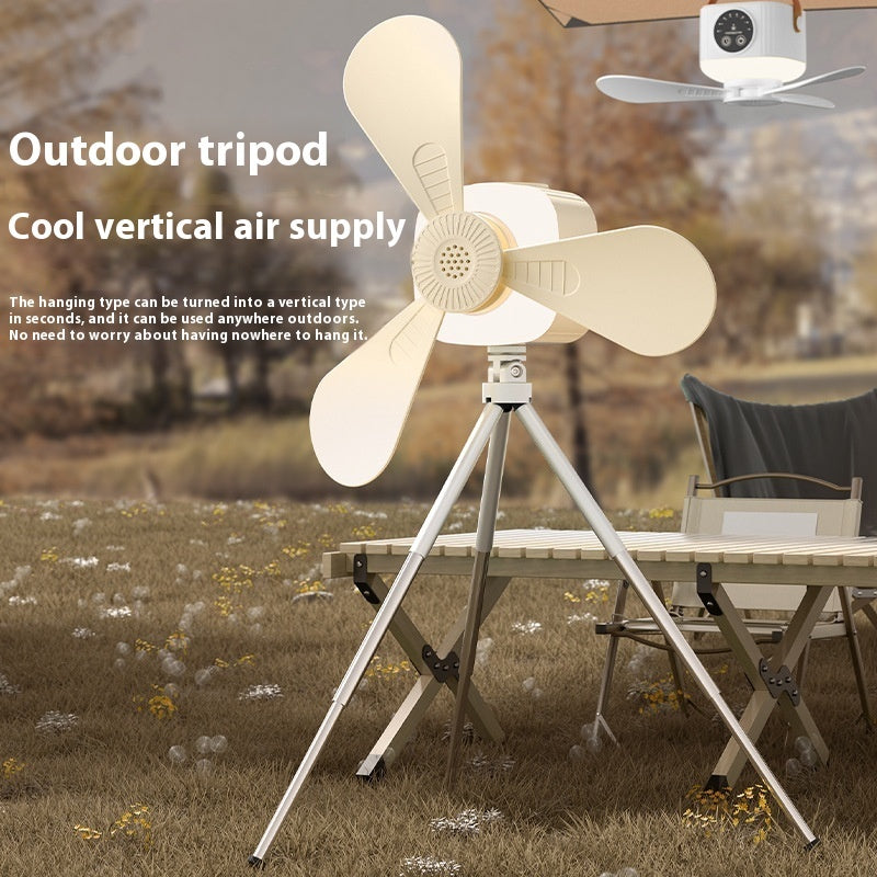 Multifunctional Light Small Ceiling Fan Outdoor Camping USB Rechargeable Fan