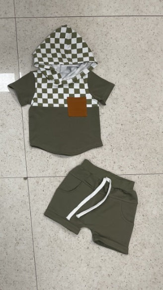 New Colorblock Hood Short Sleeve Suit