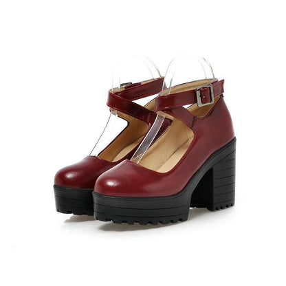 Chunky Heel Platform High Shoes