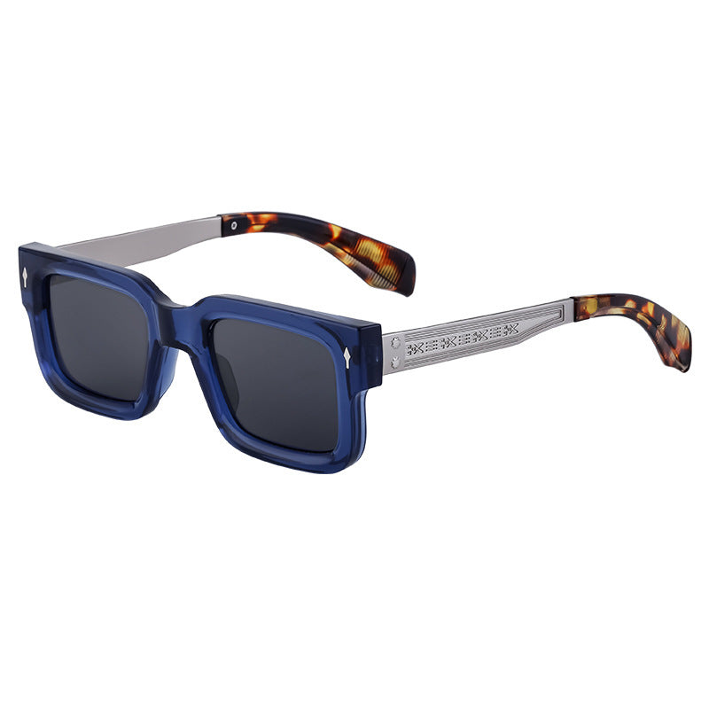 Retro Square Frame Sun Block Sunglasses