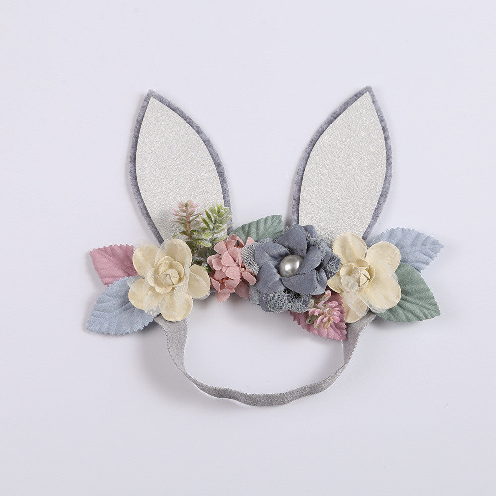 Ear Mesh Lace Patchwork Combination Flower Children's Headwear