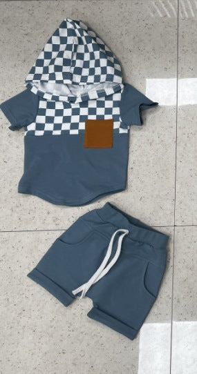 New Colorblock Hood Short Sleeve Suit