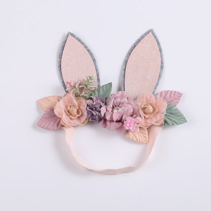 Ear Mesh Lace Patchwork Combination Flower Children's Headwear