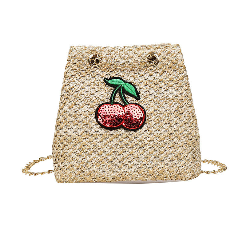 Cherry Chain Bag Bucket-type Women's Bag Messenger Shoulder Bag