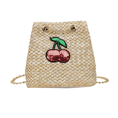 Cherry Chain Bag Bucket-type Women's Bag Messenger Shoulder Bag