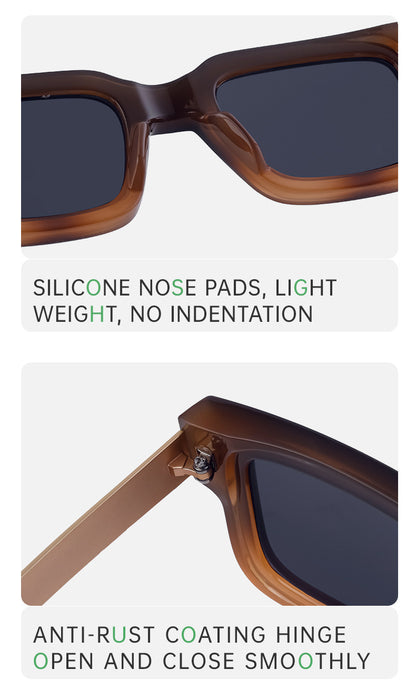 Retro Square Frame Sun Block Sunglasses